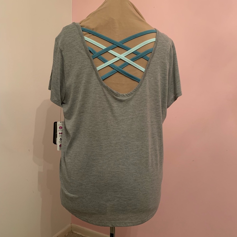 RBX knit top w/cross-cross detail